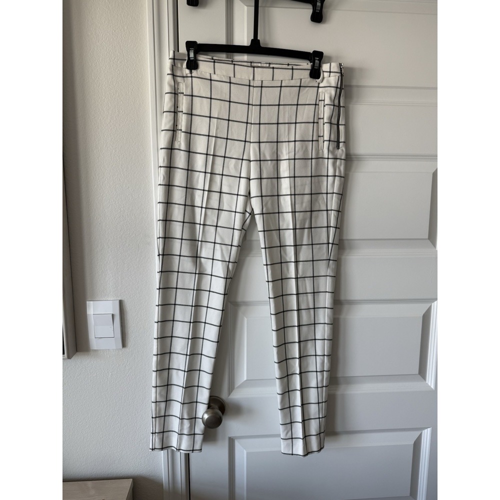 ORSAY White/Black Square Pattern Straight Leg Cropped Pants size 34